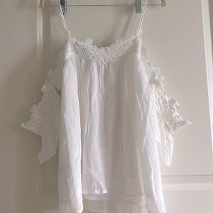 Boho-style Off-Shoulder Lace Blouse